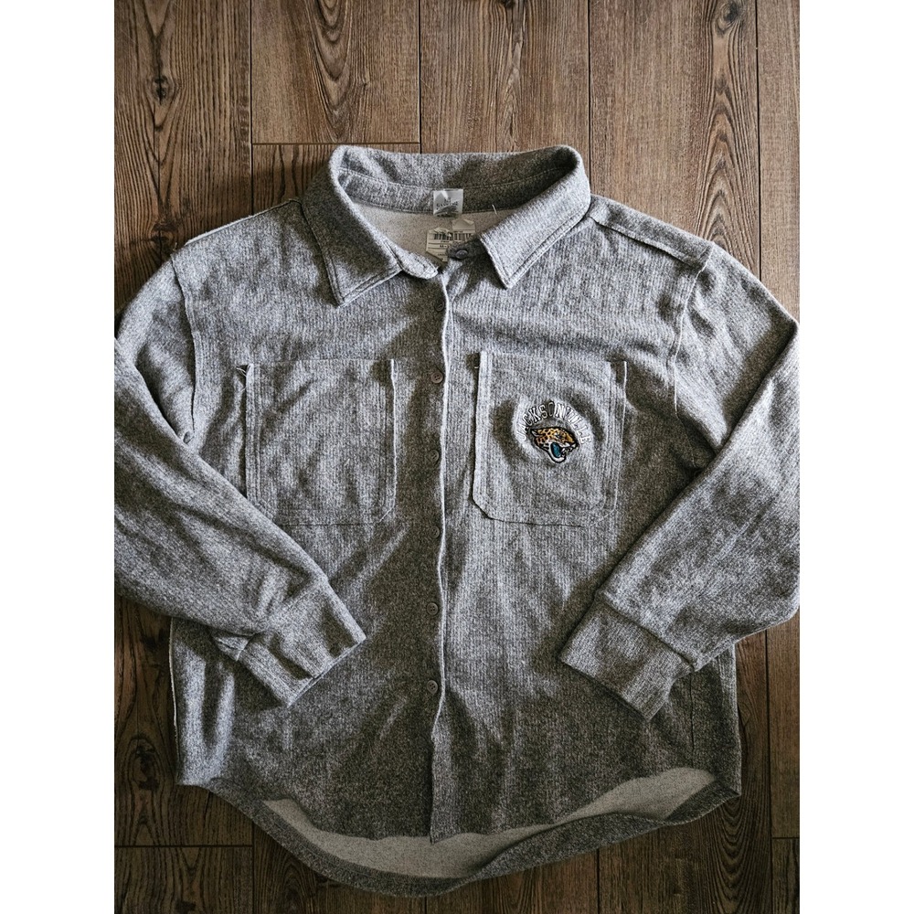 Jacksonville Jaguars Gameday Couture Collared Overshirt gray size Large